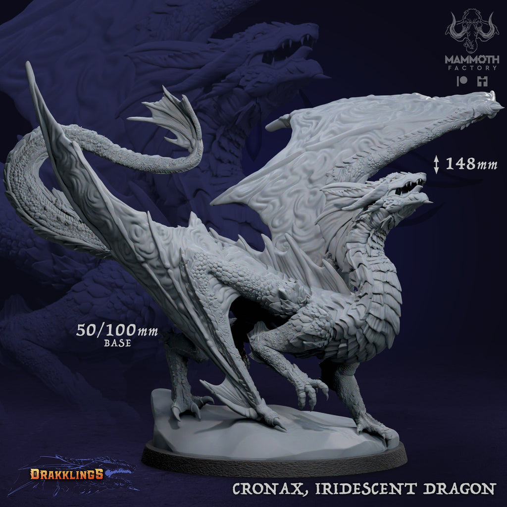 Cronax, Iridescent Dragon | Mammoth Factory | Drakklings of Dragon's Keep | RESIN | Fantasy | DnD | RPG| Miniature | Dragon | BBEG