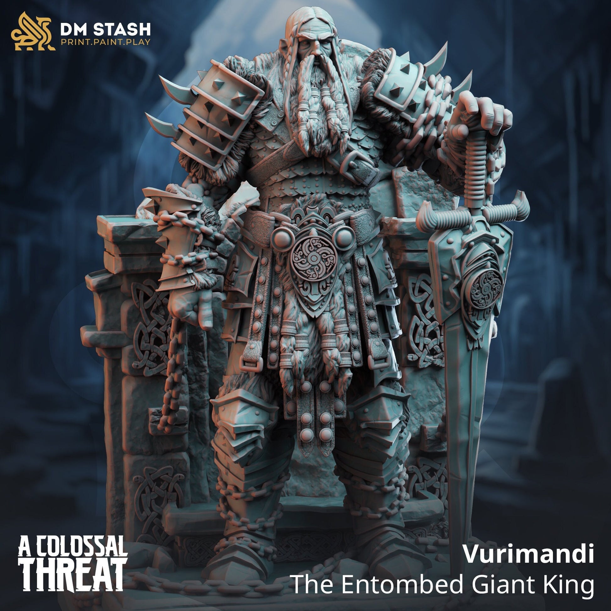 Vurimandi - The Entombed Giant King | DM Stash | Colossal Threat | RESIN | Fantasy | DnD | RPG | Tabletop | Miniatures | Monster | Bbeg