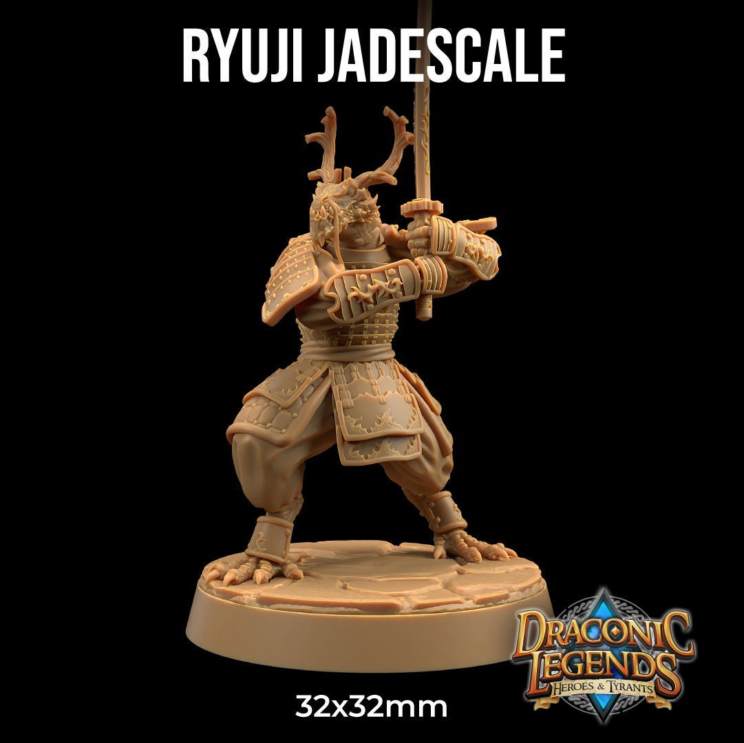 Ryuji Jadescale | Dragon Trappers Lodge | Draconic Legends Heroes & Tyrants | Fantasy | DnD | RPG | Tabletop | Dragonborn