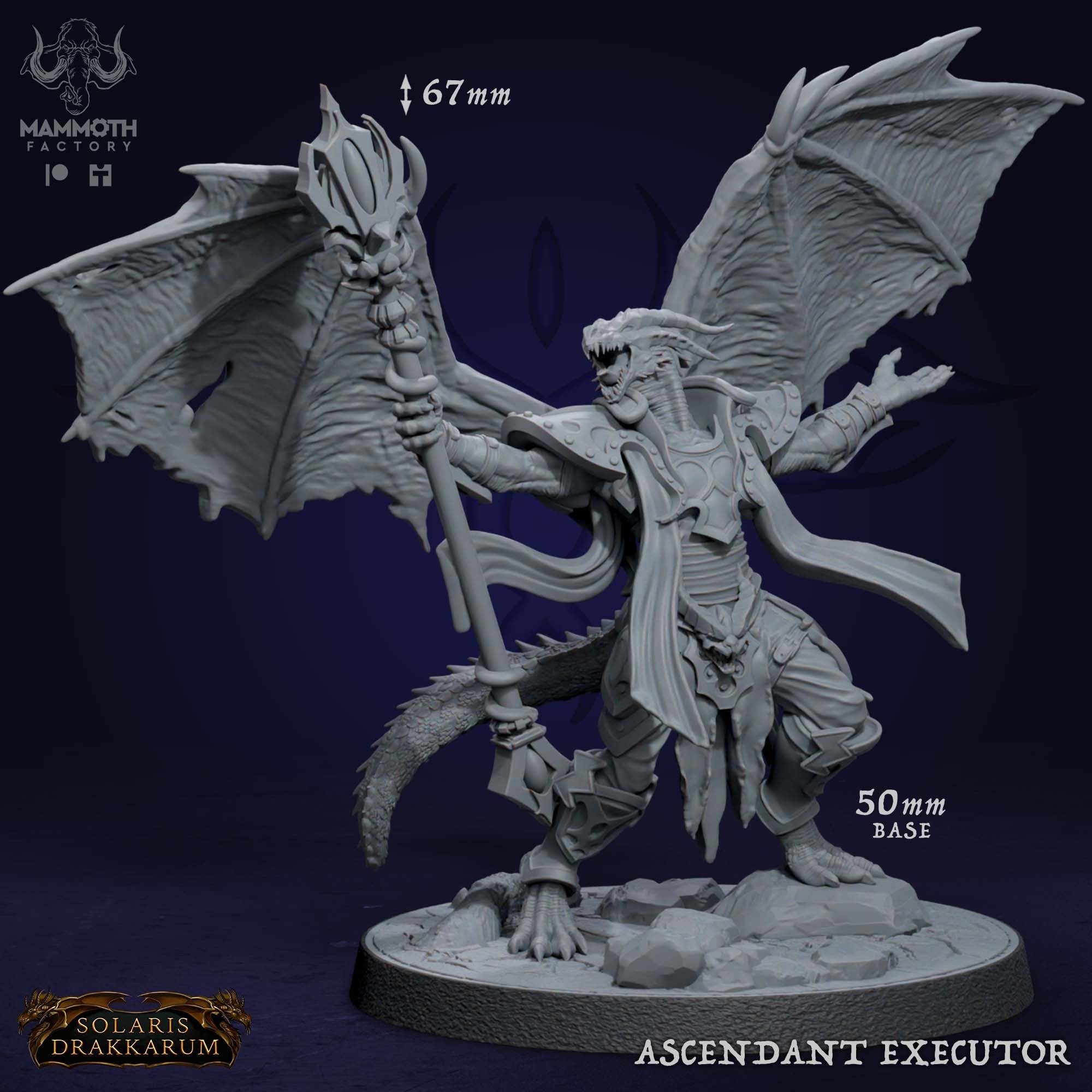 Ascendant Pyrophant | Mammoth Factory | Solaris Drakkarum | RESIN | Fantasy | DnD | RPG | Tabletop | Gaming Miniatures | Dragonborn