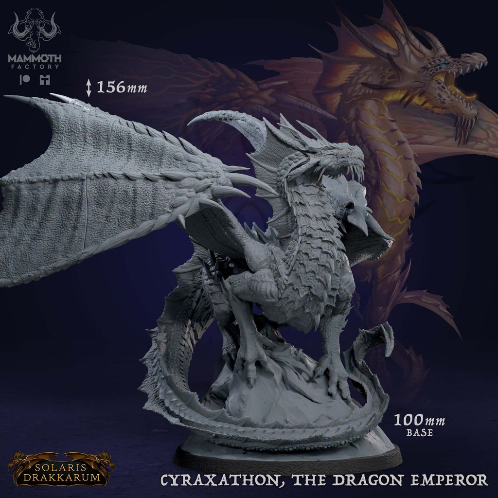 Cyraxathon, the Dragon Emperor | Mammoth Factory | Solaris Drakkarum | RESIN | Fantasy | DnD | RPG | Tabletop | Gaming Miniatures | Dragon