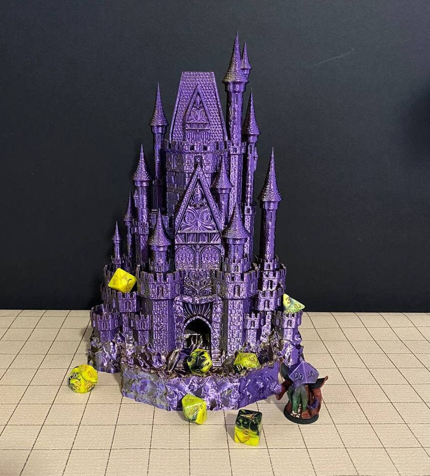 Mimic Castle Dice Tower | Fates End | 3D Printed PLA | Fantasy | DnD | RPG | Tabletop | Roleplay Gaming Miniatures | Dice Roller