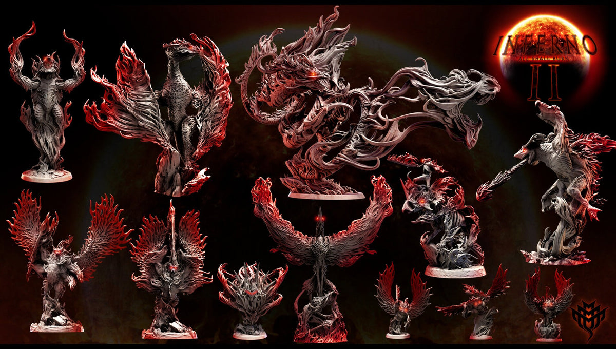 Everburn Serpent | Mini Monster Mayhem | Inferno All Shall Burn II | Fantasy | DnD | RPG | Tabletop | Gaming | Miniatures | Serpent