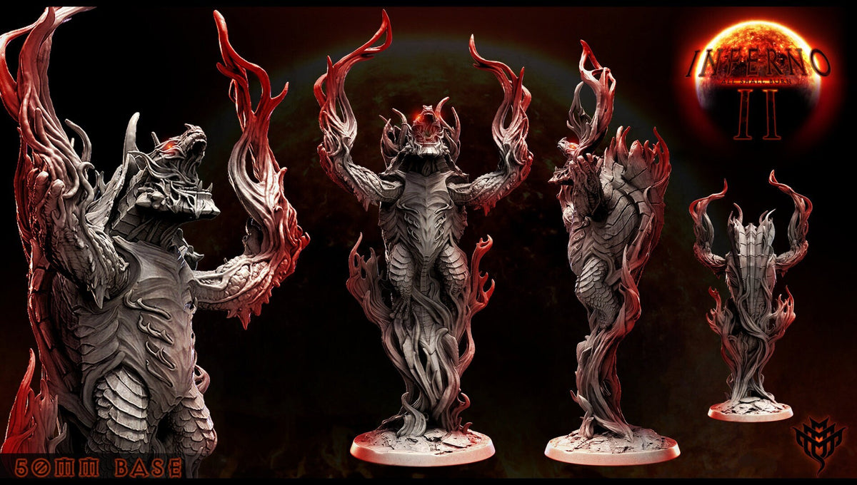 Everburn Serpent | Mini Monster Mayhem | Inferno All Shall Burn II | Fantasy | DnD | RPG | Tabletop | Gaming | Miniatures | Serpent