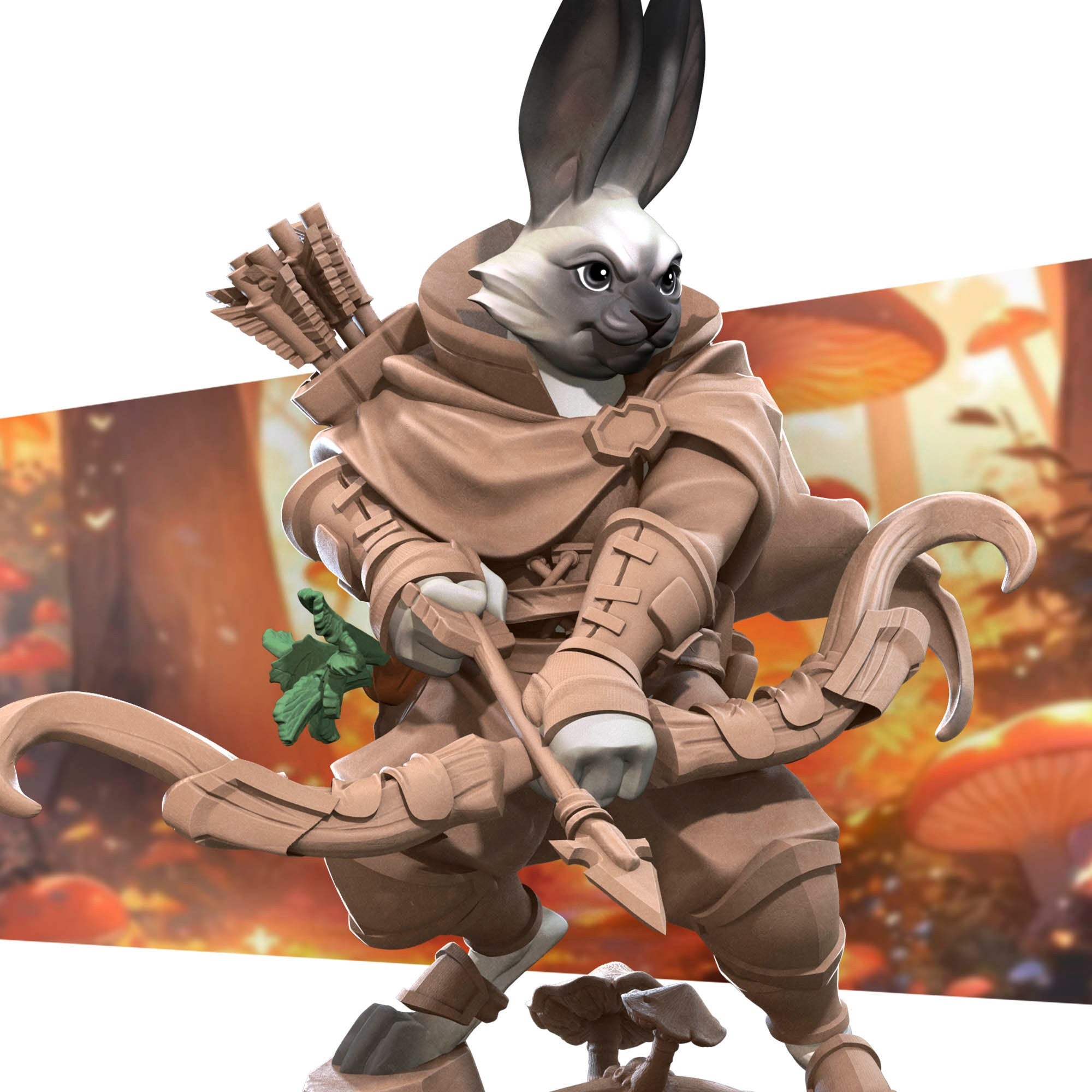 Harengon Ranger | Bite the Bullet | Harengon| RESIN | Fantasy | DnD | RPG | Tabletop | Gaming Miniatures | Character Model | Harengon