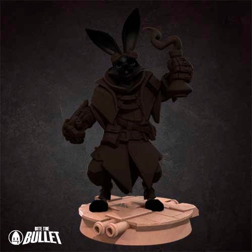 Harengon Artificer | Bite the Bullet | Harengon| RESIN | Fantasy | DnD | RPG | Tabletop | Gaming Miniatures | Character Model | Harengon