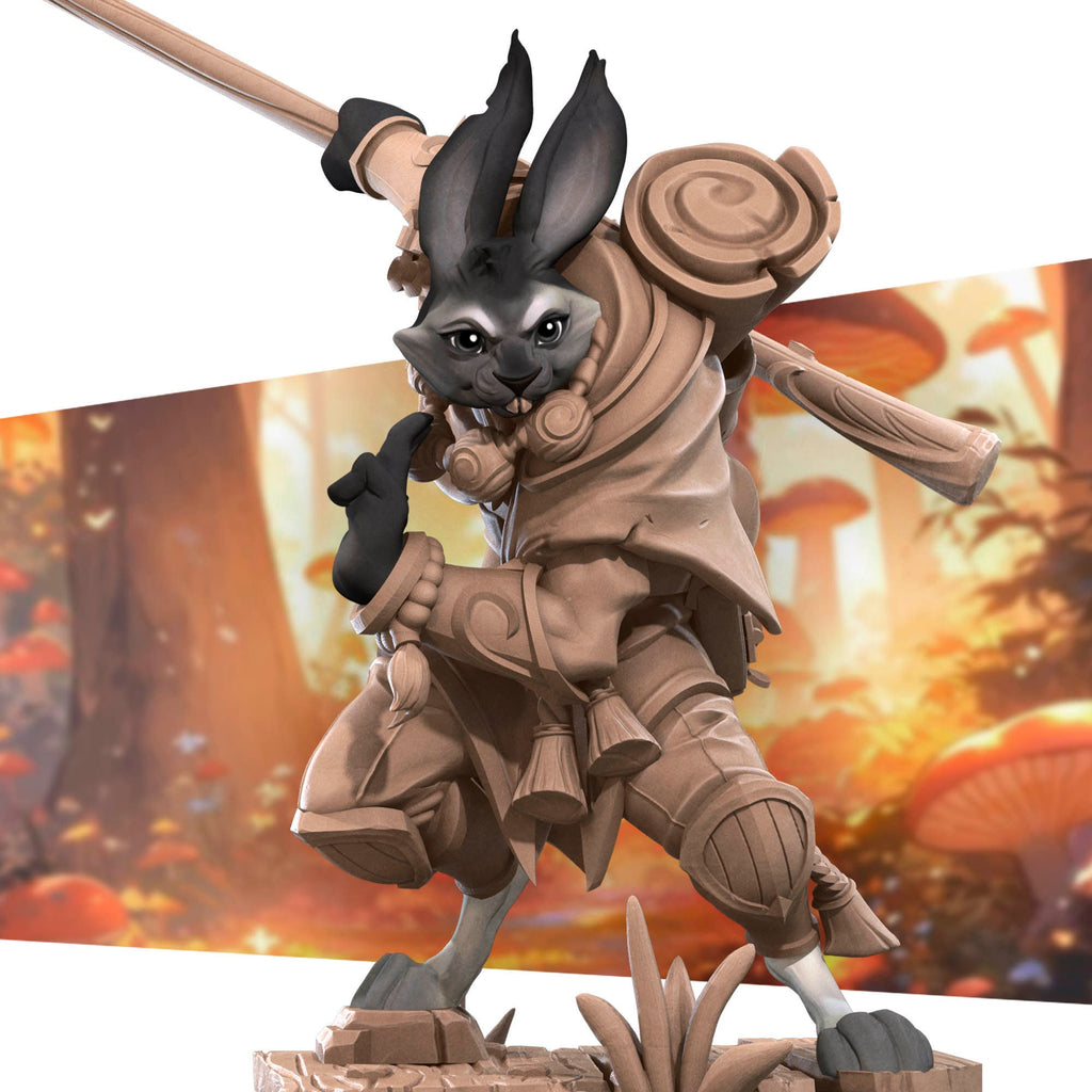Harengon Monk | Bite the Bullet | Harengon| RESIN | Fantasy | DnD | RPG | Tabletop | Gaming Miniatures | Character Model | Harengon