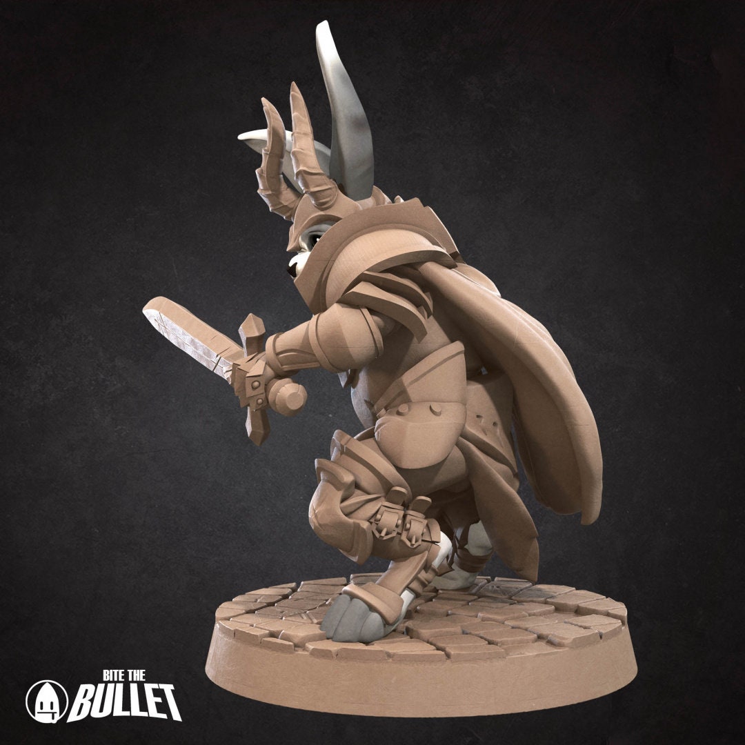 Harengon Warrior | Bite the Bullet | Harengon| RESIN | Fantasy | DnD | RPG | Tabletop | Gaming Miniatures | Character Model | Harengon