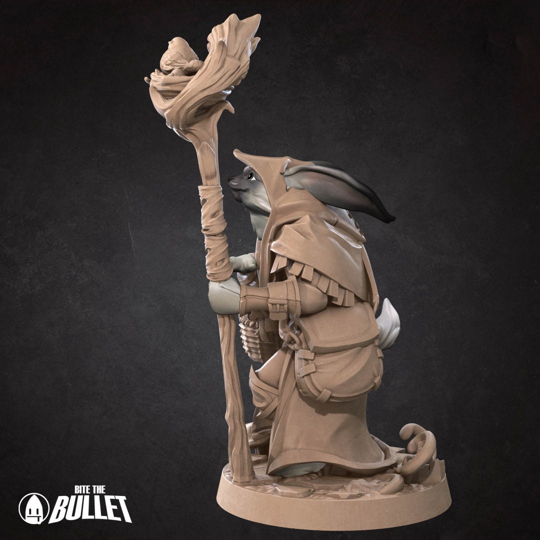 Harengon Druid | Bite the Bullet | Harengon| RESIN | Fantasy | DnD | RPG | Tabletop | Gaming Miniatures | Character Model | Harengon