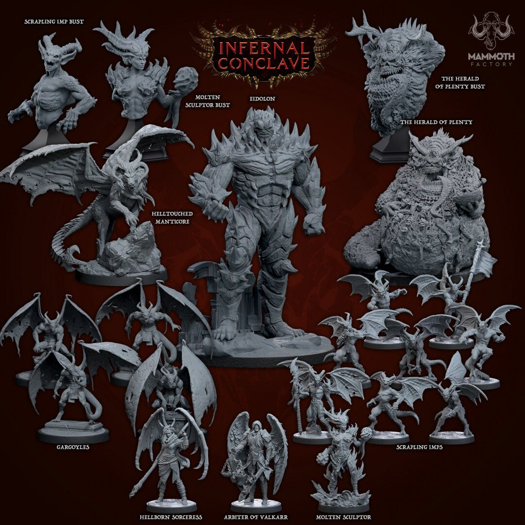 The Eidolon | Mammoth Factory | Infernal Conclave | RESIN | Fantasy | DnD | RPG | Tabletop | Gaming Miniatures | BBEG | Lava Giant