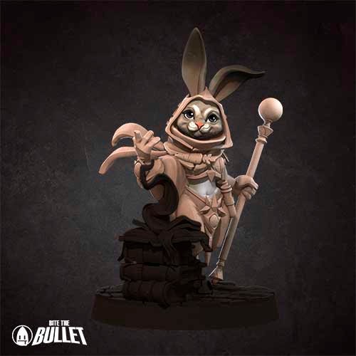 Harengon Wizard | Bite the Bullet | Harengon | RESIN | Fantasy | DnD | RPG | Tabletop | Gaming Miniatures | Character Model | Harengon