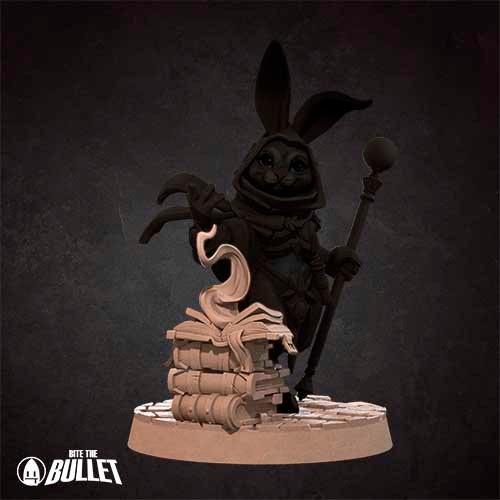 Harengon Wizard | Bite the Bullet | Harengon | RESIN | Fantasy | DnD | RPG | Tabletop | Gaming Miniatures | Character Model | Harengon