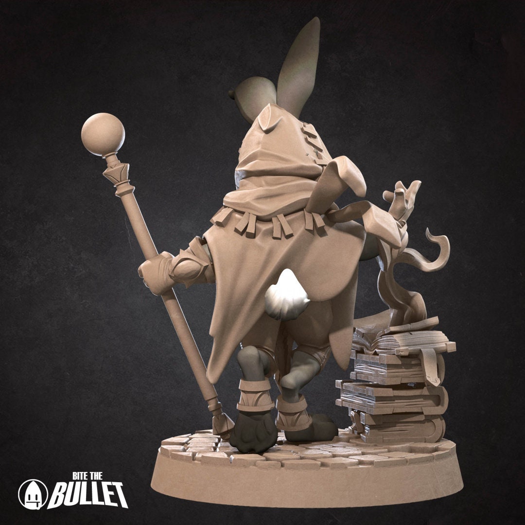 Harengon Wizard | Bite the Bullet | Harengon | RESIN | Fantasy | DnD | RPG | Tabletop | Gaming Miniatures | Character Model | Harengon