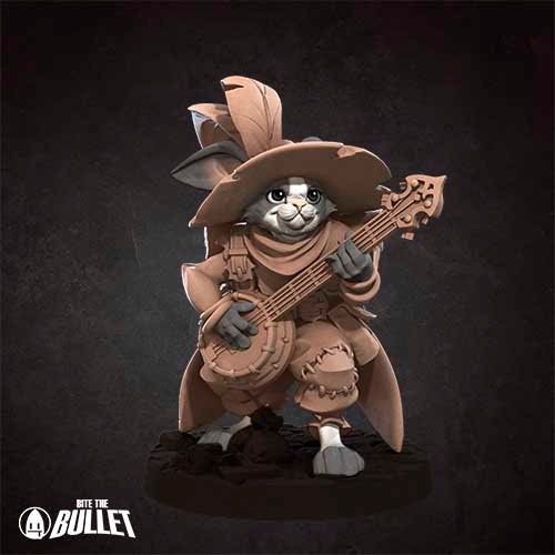 Harengon Bard | Bite the Bullet | Harengon| RESIN | Fantasy | DnD | RPG | Tabletop | Gaming Miniatures | Character Model | Harengon