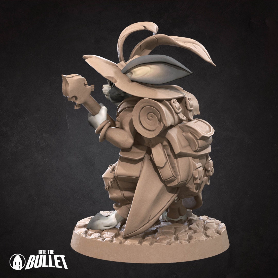 Harengon Bard | Bite the Bullet | Harengon| RESIN | Fantasy | DnD | RPG | Tabletop | Gaming Miniatures | Character Model | Harengon
