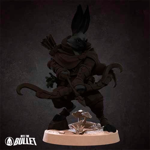 Harengon Ranger | Bite the Bullet | Harengon| RESIN | Fantasy | DnD | RPG | Tabletop | Gaming Miniatures | Character Model | Harengon