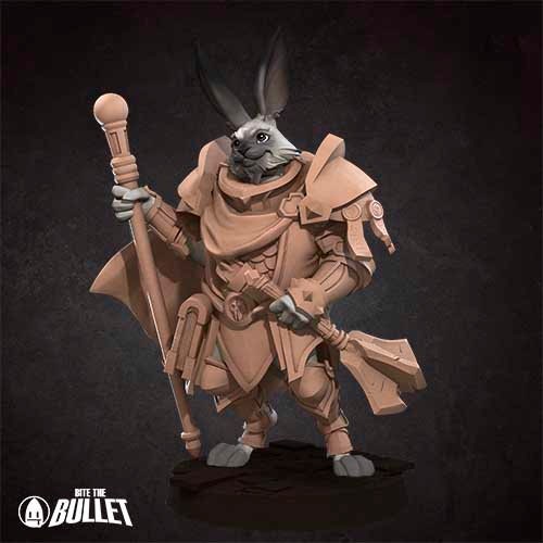 Harengon Cleric | Bite the Bullet | Harengon| RESIN | Fantasy | DnD | RPG | Tabletop | Gaming Miniatures | Character Model | Harengon