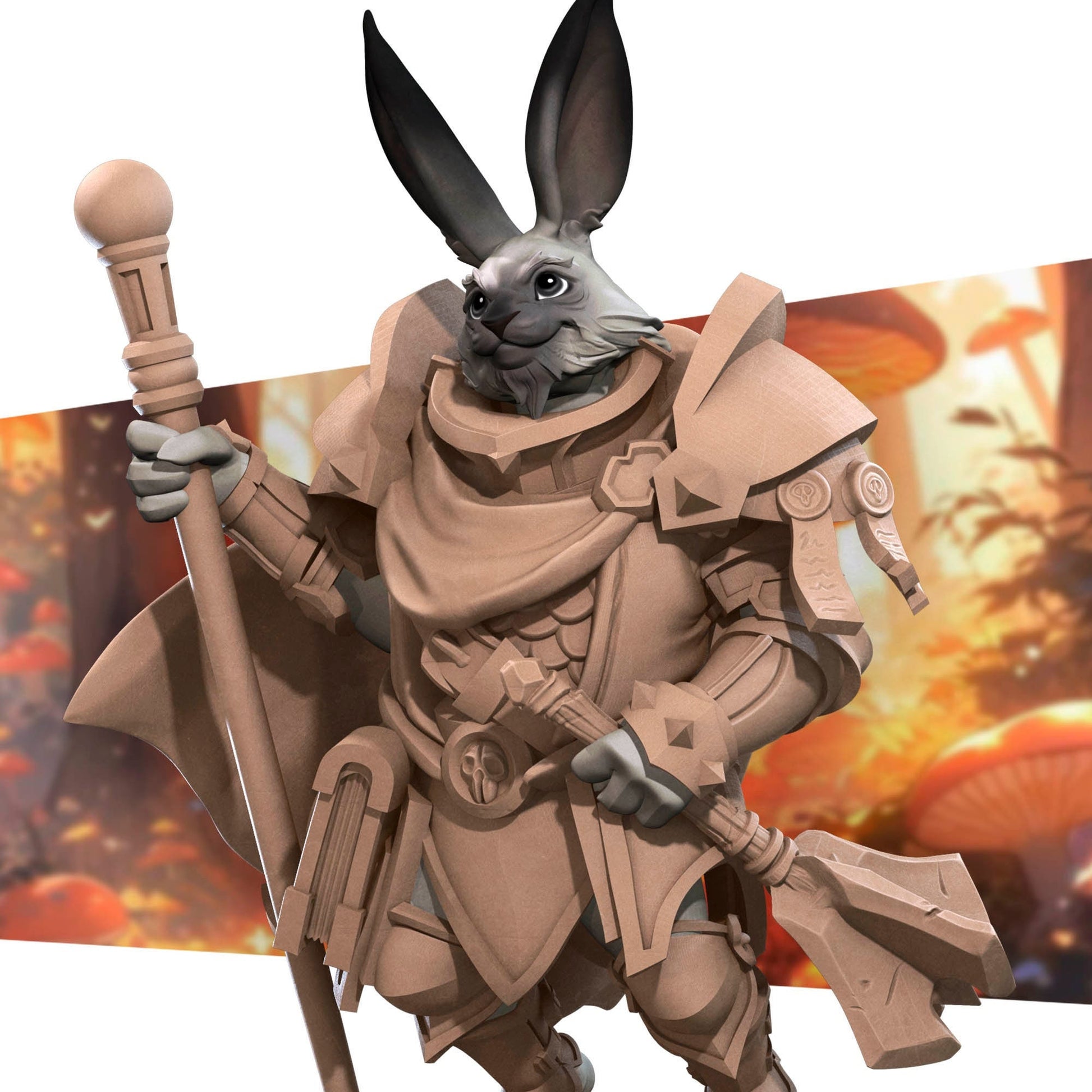 Harengon Cleric | Bite the Bullet | Harengon| RESIN | Fantasy | DnD | RPG | Tabletop | Gaming Miniatures | Character Model | Harengon