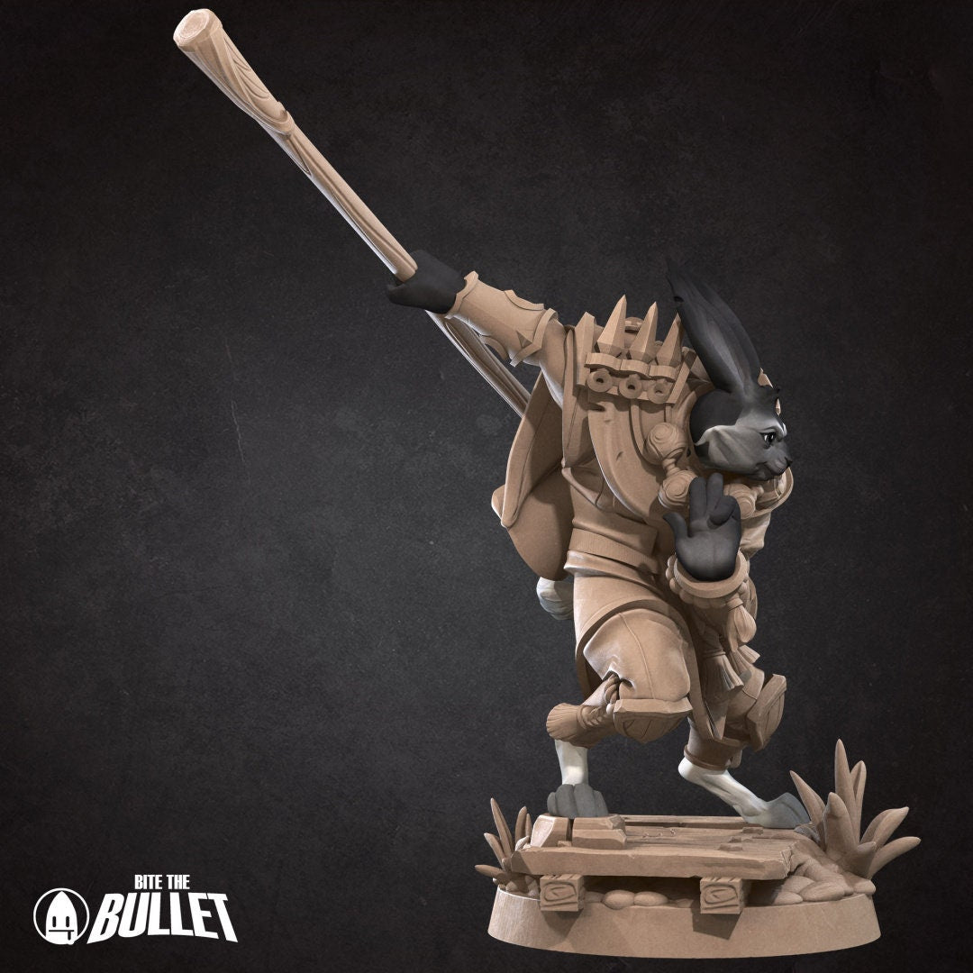 Harengon Monk | Bite the Bullet | Harengon| RESIN | Fantasy | DnD | RPG | Tabletop | Gaming Miniatures | Character Model | Harengon
