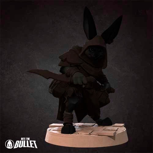 Harengon Rogue | Bite the Bullet | Harengon| RESIN | Fantasy | DnD | RPG | Tabletop | Gaming Miniatures | Character Model | Harengon