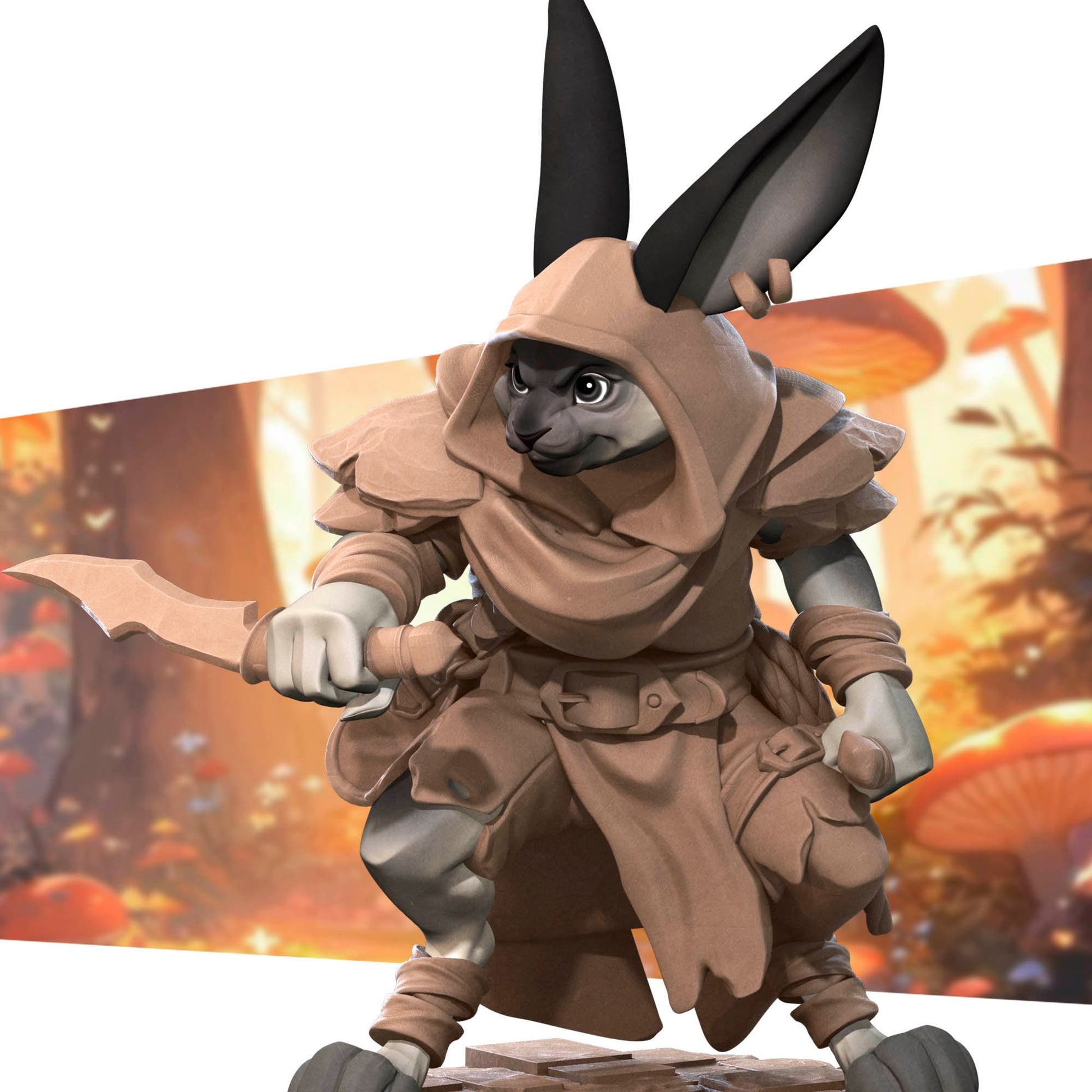 Harengon Rogue | Bite the Bullet | Harengon| RESIN | Fantasy | DnD | RPG | Tabletop | Gaming Miniatures | Character Model | Harengon