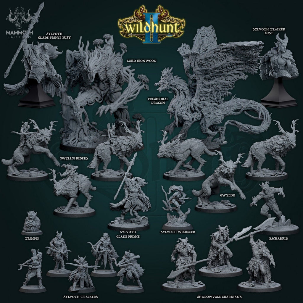 Lord Ironwood | Mammoth Factory | Wild Hunt II | Resin| Fantasy | DnD | RPG | Tabletop | Gaming Miniature | Fey Creature | Treant | BBEG