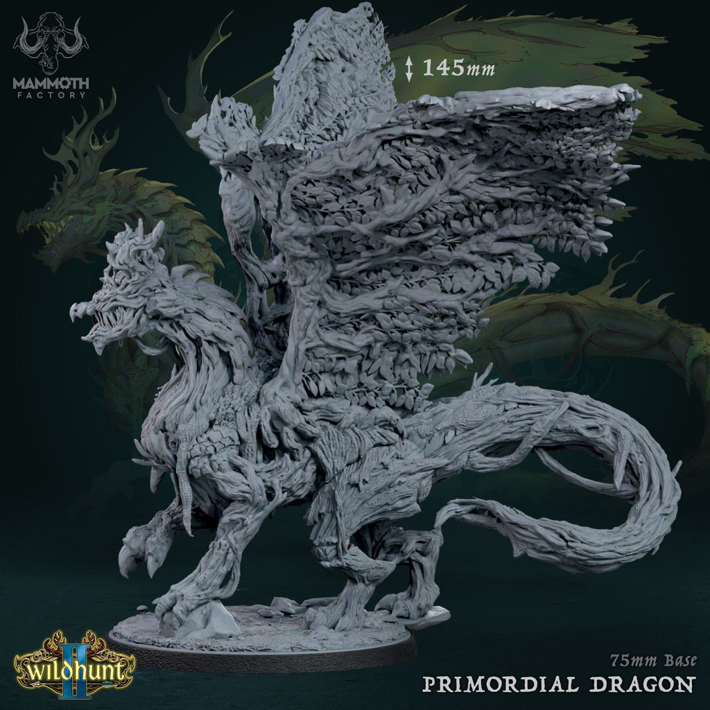 Primordial Dragon | Mammoth Factory | Wild Hunt II | Resin| Fantasy | DnD | RPG | Tabletop | Gaming Miniature | Fey Creature | Dragon | BBEG