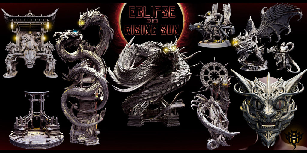 Dragon Battle | Mini Monster Mayhem | Eclipse of the Rising Sun | Fantasy | DnD | RPG | Tabletop | Gaming | Diorama