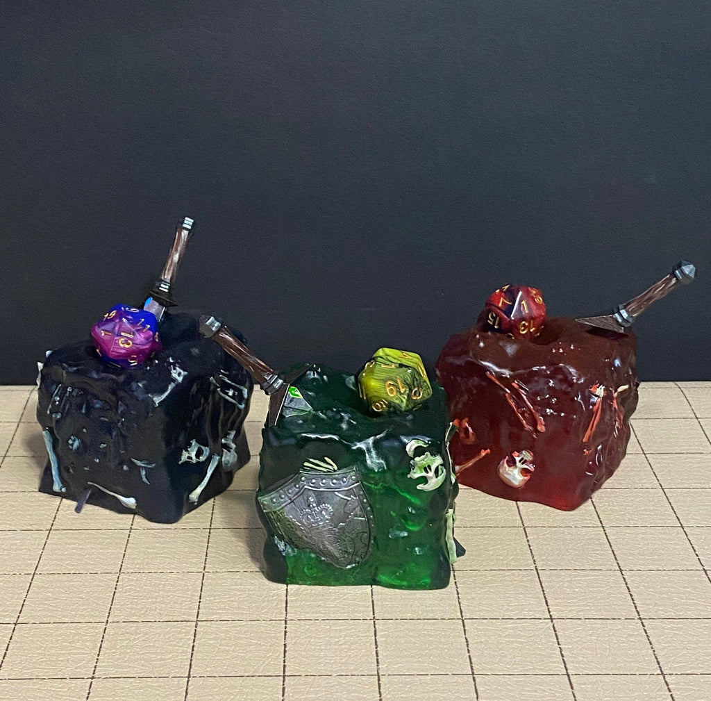 Painted Gelatinous Cube Dice Jail | Fates End | RESIN | Fantasy | DnD | RPG | Tabletop | Gaming | Dice Jail