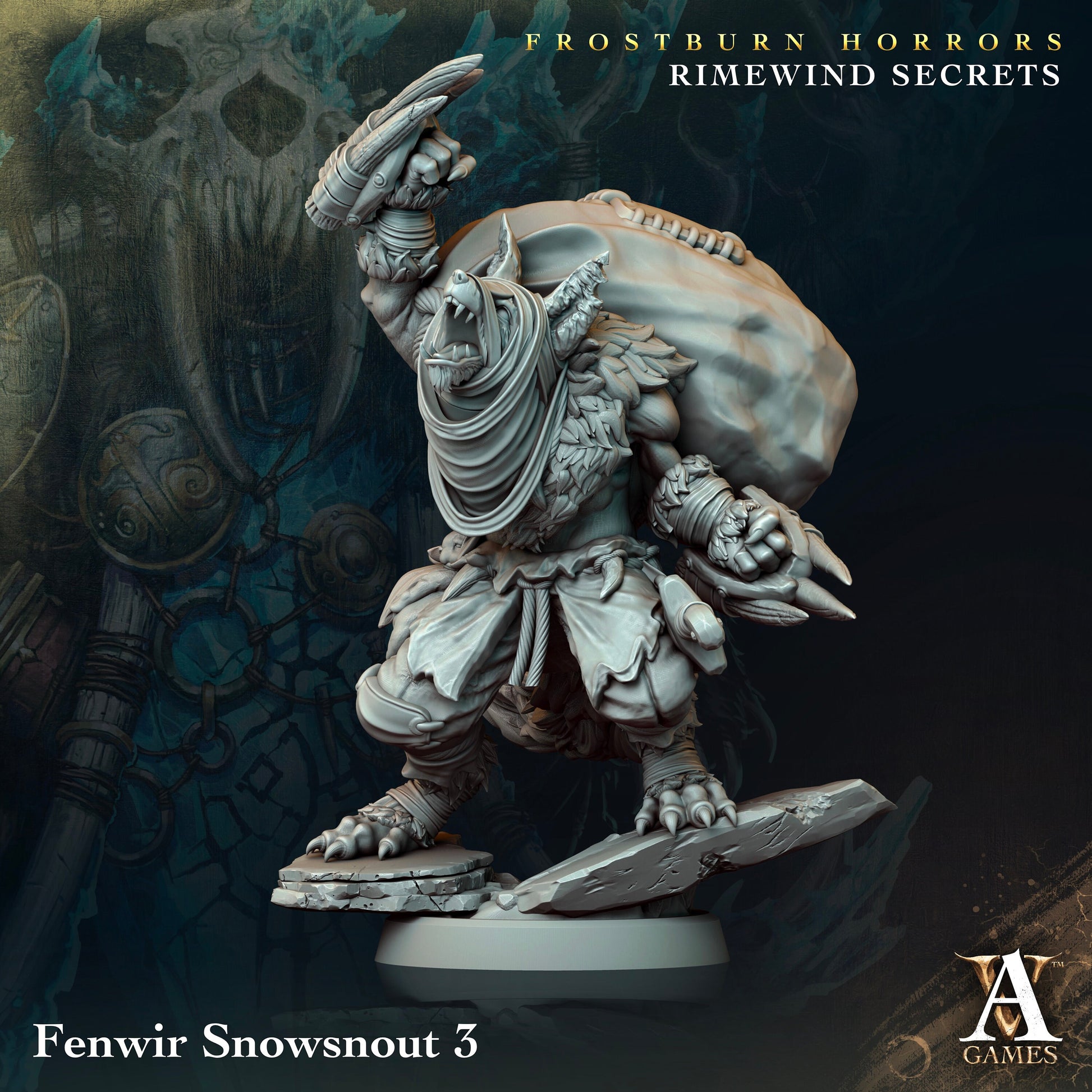 Fenwir Snowsnout | Archvillain Games | Frostburn Horrors - Rimewind Secrets | Fantasy | DnD | RPG | Tabletop | Gaming | Miniatures | Beast