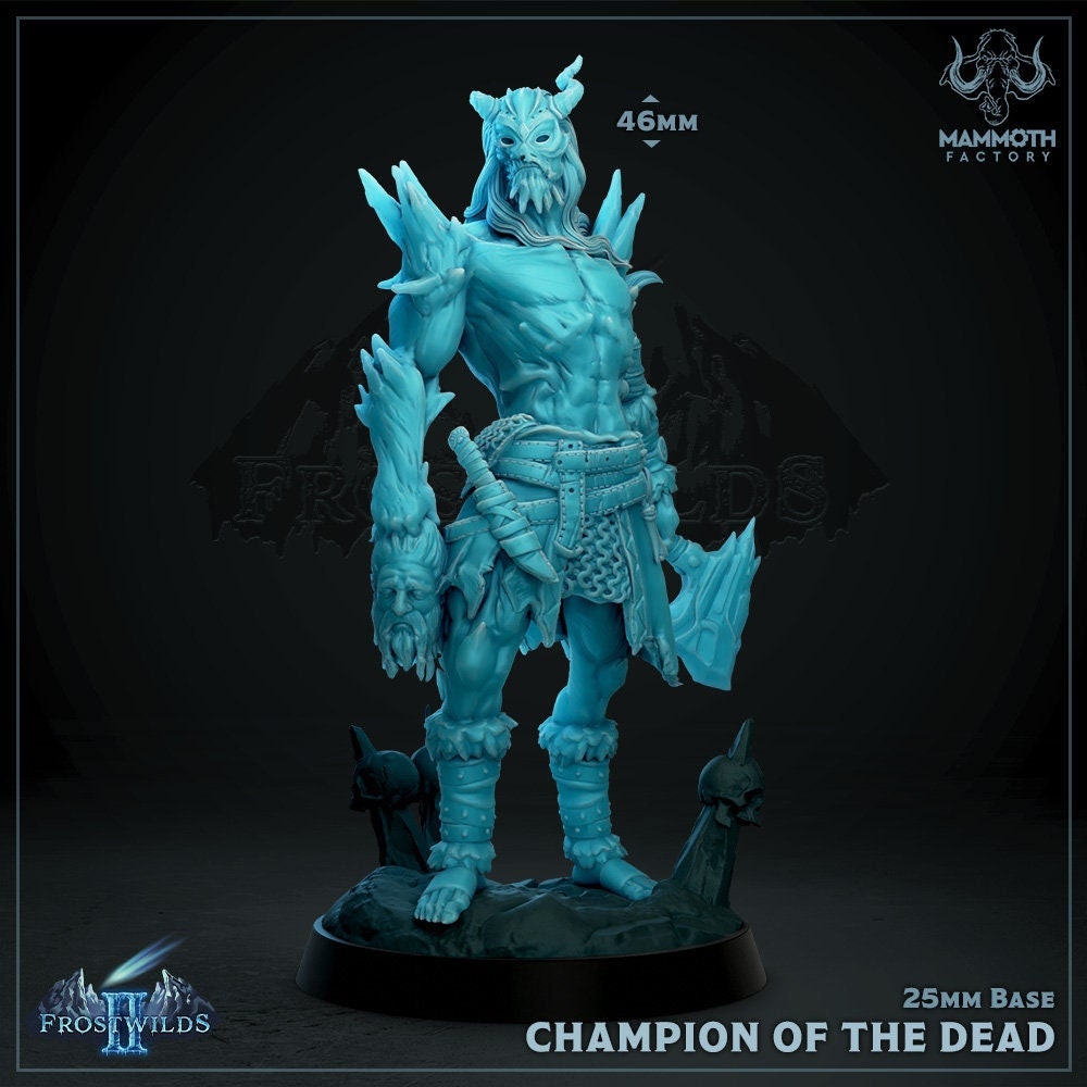 Champion of the Dead  | Mammoth Factory | Frostwilds Pt 2 | Fantasy | DnD | RPG | Tabletop | Gaming | Miniatures | Character Model