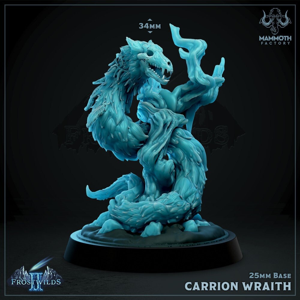 Carrion Wraith | Mammoth Factory | Frostwilds Pt 2 | Fantasy | DnD | RPG | Tabletop | Gaming | Miniatures | Wraith | Monster Model