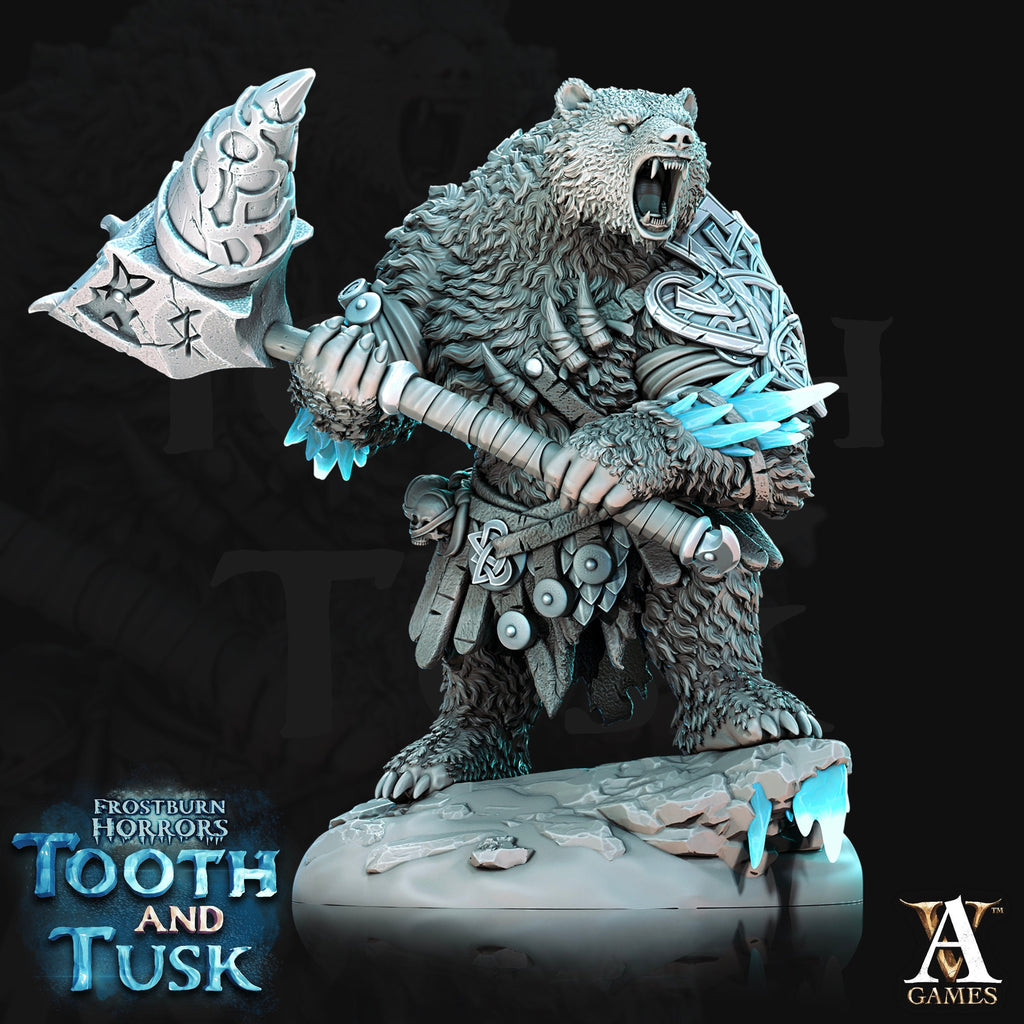 Arcturi | Archvillain Games | Frostburn Horrors Tooth and Tusk | Fantasy | DnD | RPG | Tabletop | Gaming | Miniature | Frozen Monster | Bear