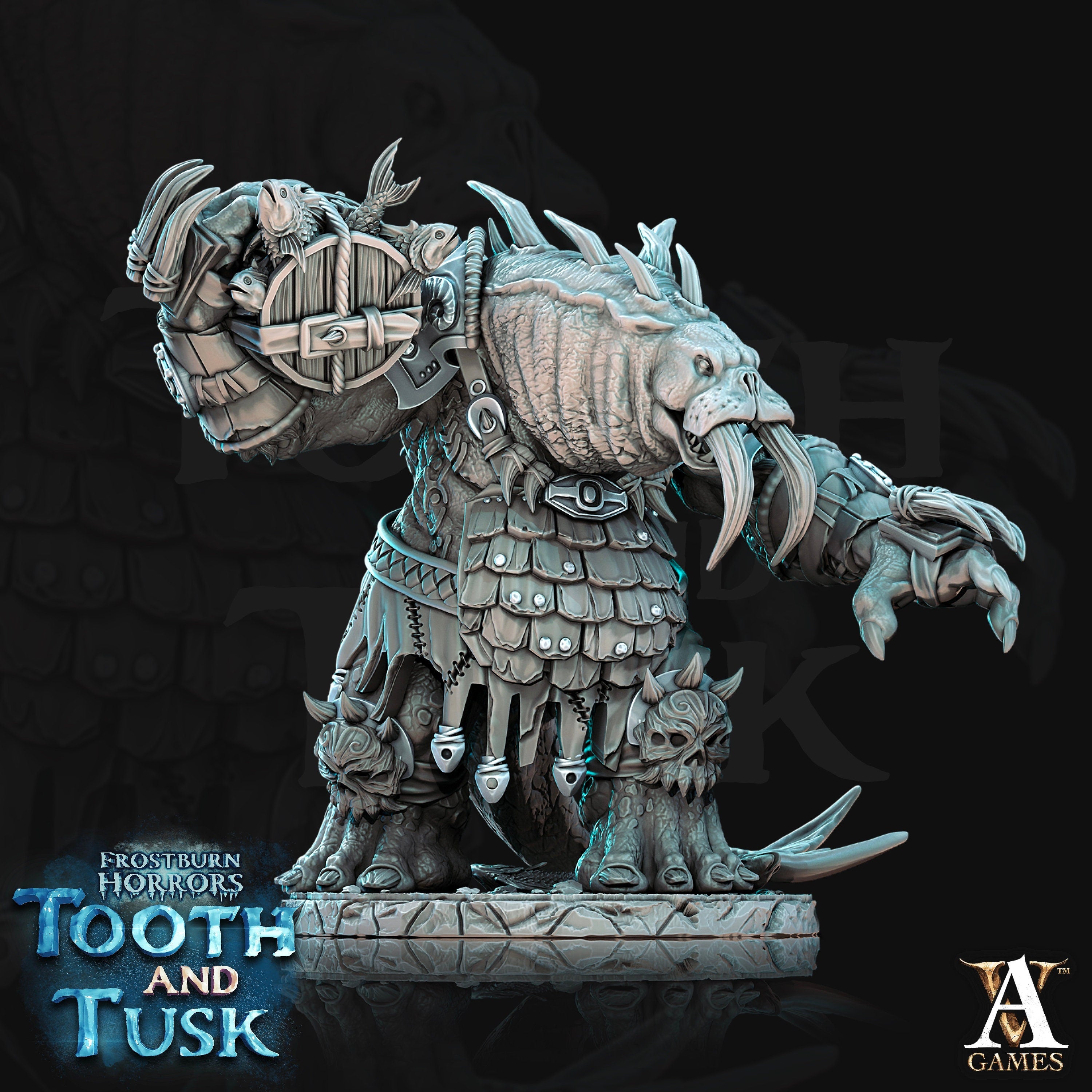 Odoben | Archvillain Games | Frostburn Horrors Tooth and Tusk | Fantasy | DnD | RPG | Tabletop | Gaming | Miniature | Frozen Monster | Bear