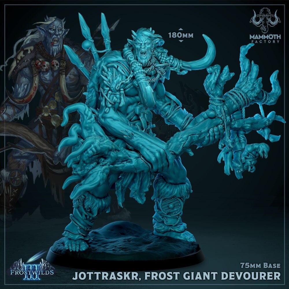 Jottraskr Frost Giant Devourer | Mammoth Factory | Frostwilds Pt 5 | Fantasy | DnD | RPG | Tabletop | Gaming | Miniatures | Frost Giant