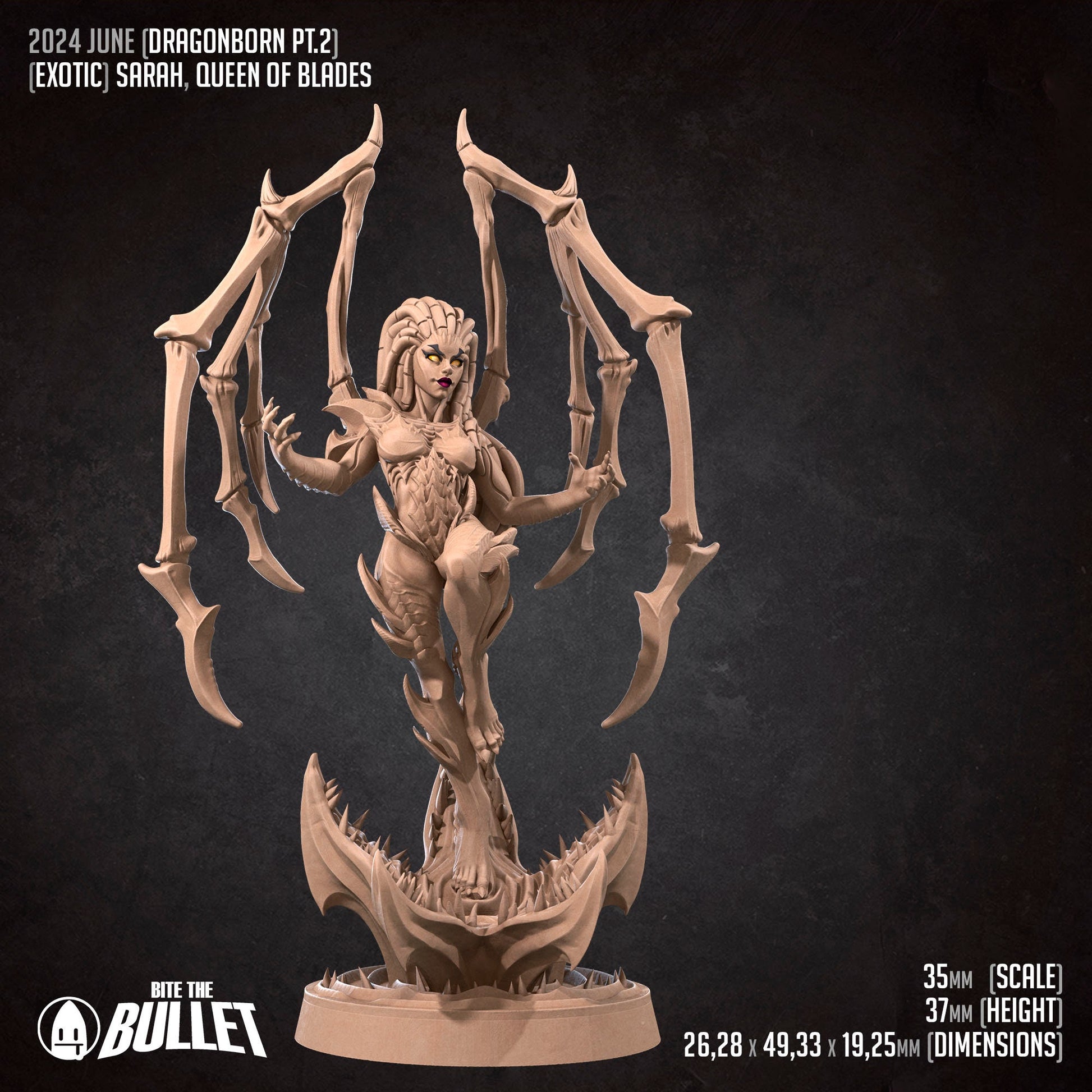 Sarah, Queen of Blades | Bite the Bullet | Dragonborns Pt 2 | Fantasy | DnD | Tabletop | Gaming | Miniature | Character Model | Character