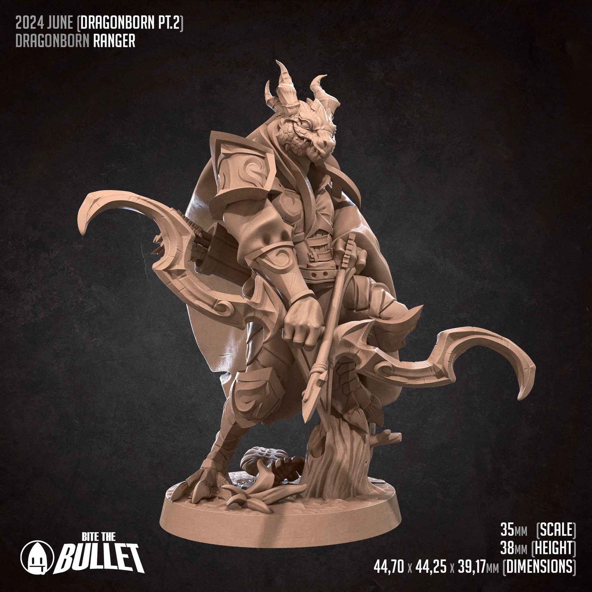 Dragonborn Ranger | Bite the Bullet | Dragonborns Pt 2 | Fantasy | DnD | RPG | Tabletop | Gaming | Miniature | Character Model | Dragonborn