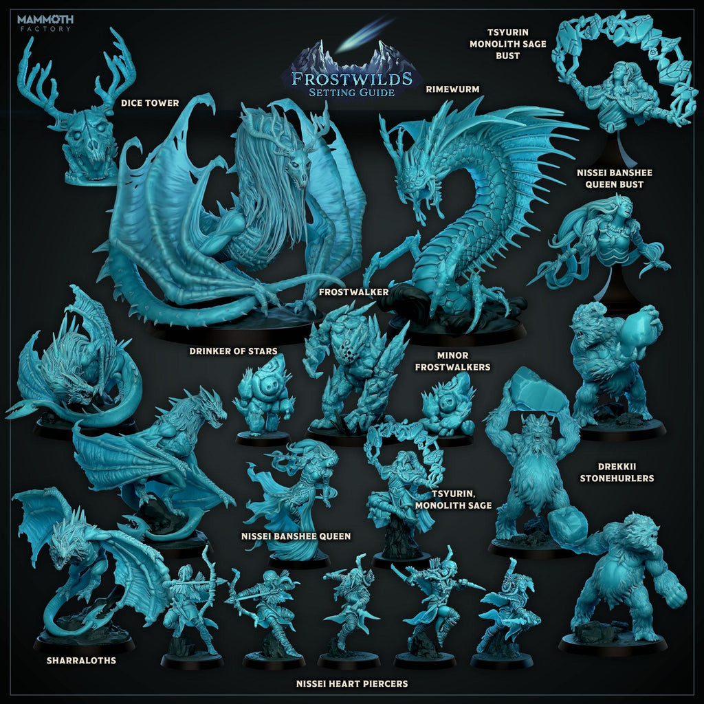 Rimewurm | Mammoth Factory | Frostwilds Setting | Fantasy | DnD | RPG | Tabletop | Gaming | Miniatures | Worm