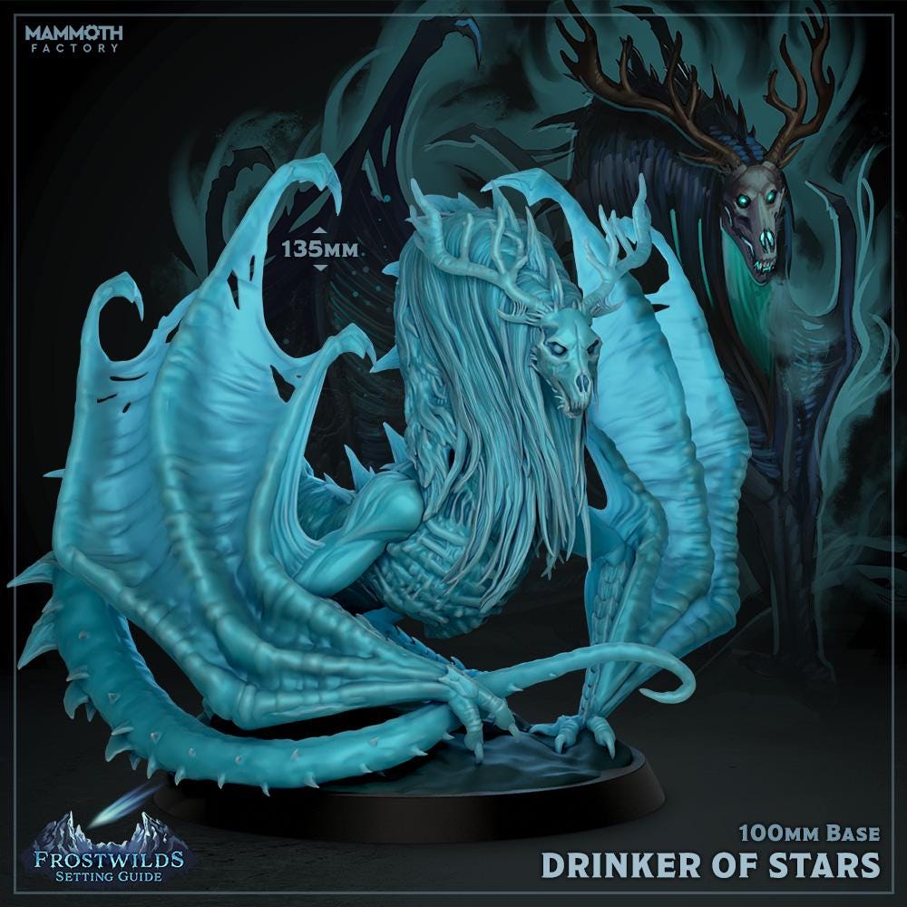 Drinker of Stars | Mammoth Factory | Frostwilds Setting | Fantasy | DnD | RPG | Tabletop | Gaming | Miniatures | Dragon