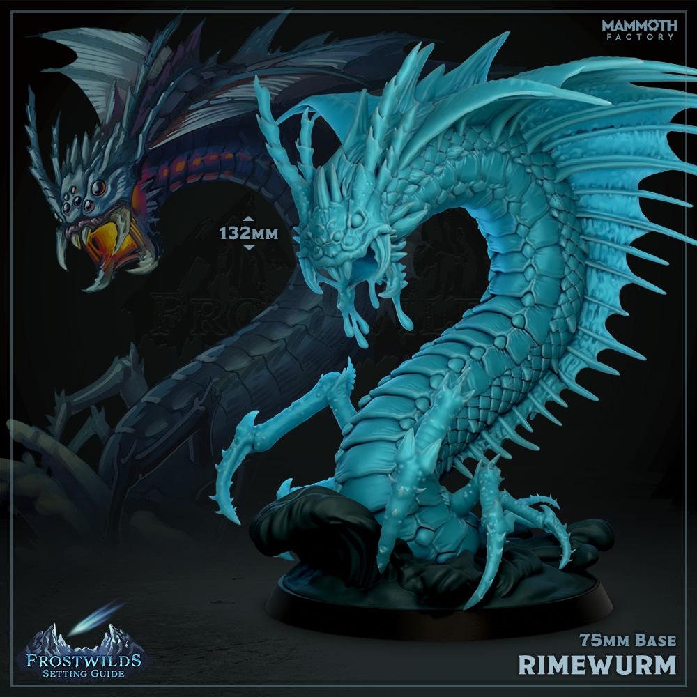 Rimewurm | Mammoth Factory | Frostwilds Setting | Fantasy | DnD | RPG | Tabletop | Gaming | Miniatures | Worm