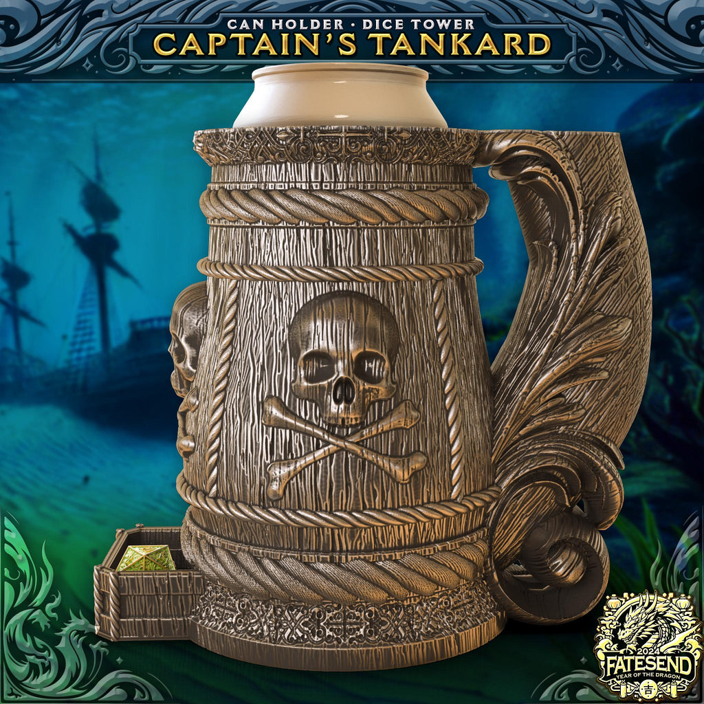 Pirate Tankard - Can Holder Dice Tower & Dice Storage | Fates End | Roleplay Games | Gamer Gift | Captain Tankard
