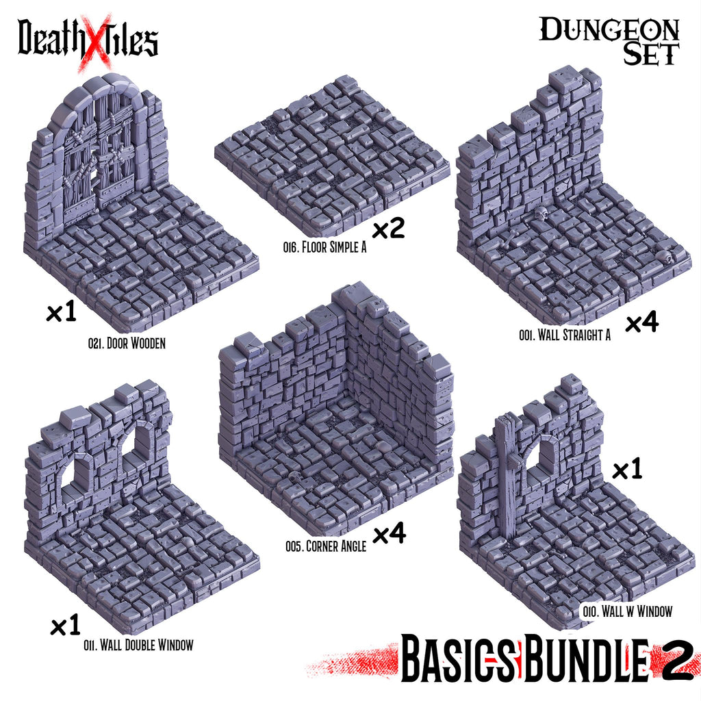 Dungeon Set | Cast n Play | Modular Dungeon | Filament | Fantasy | DnD | RPG | Tabletop | Miniatures | Death x Tiles | Terrain
