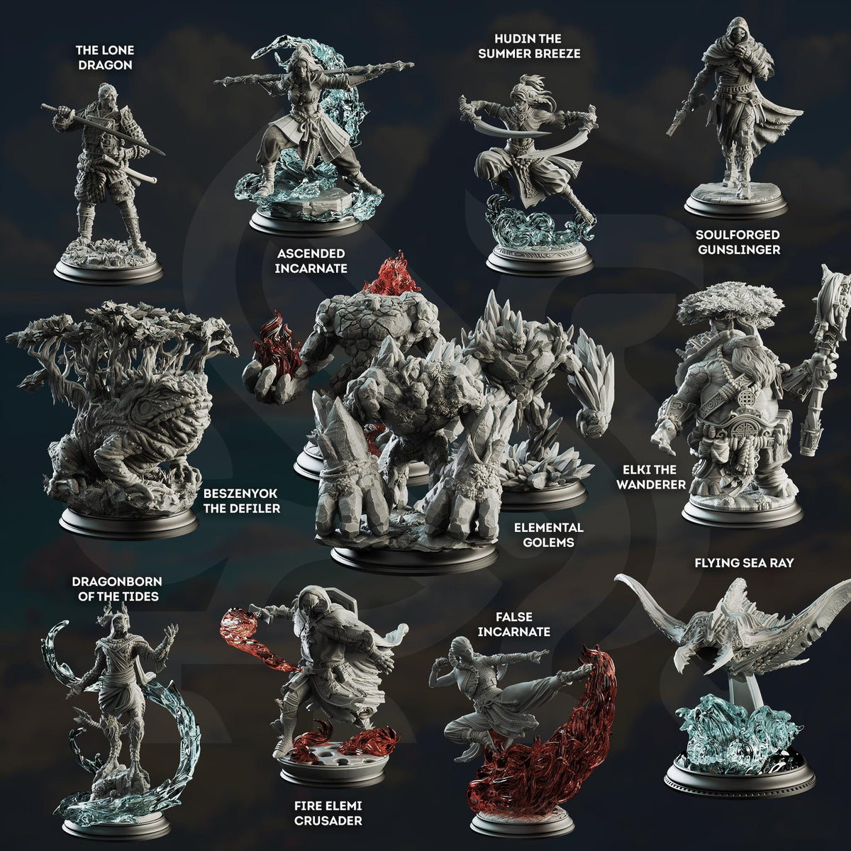 Hudin the Summer Breeze | DM Stash | War of the Elements | Fantasy | DnD | RPG| Tabletop | Miniature | Character Model | Fighter