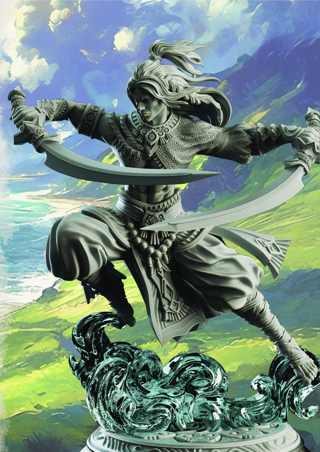 Hudin the Summer Breeze | DM Stash | War of the Elements | Fantasy | DnD | RPG| Tabletop | Miniature | Character Model | Fighter