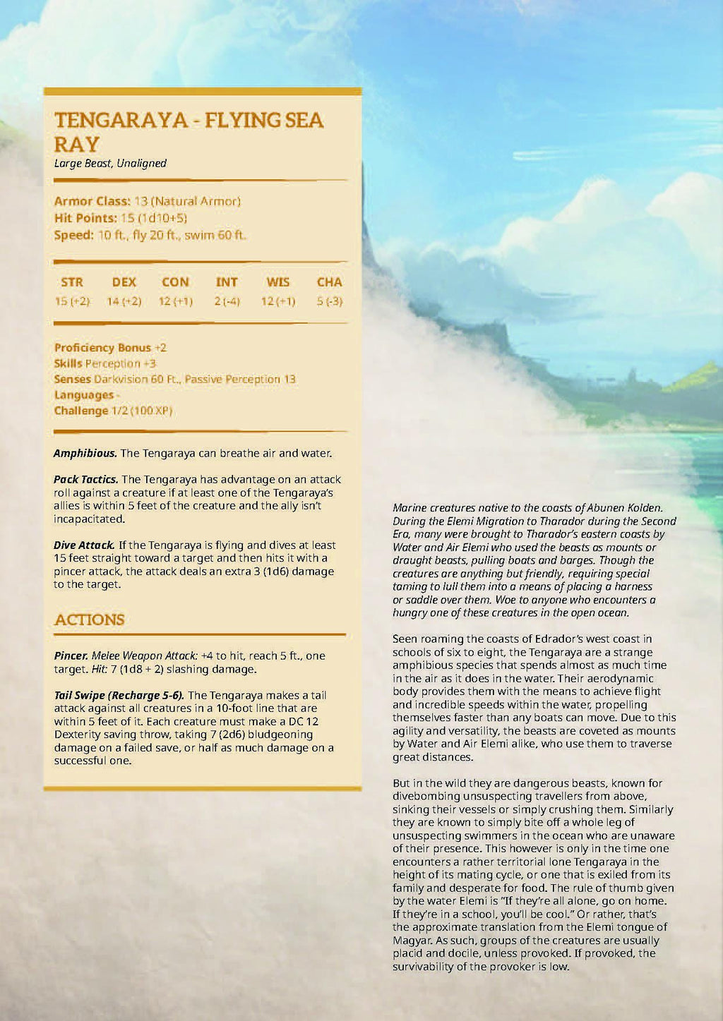 Tengaraya - Flying Sea Ray | DM Stash | War of the Elements | Fantasy | DnD | RPG | Tabletop | Gaming | Miniatures | Stingray