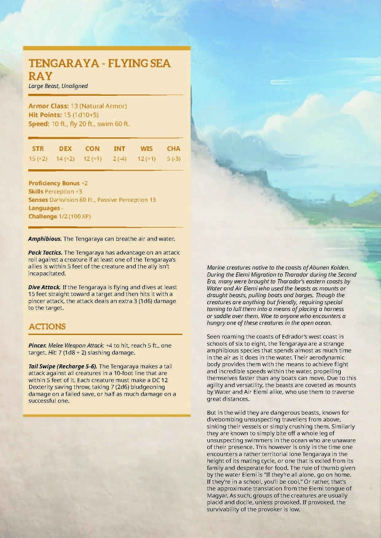 Tengaraya - Flying Sea Ray | DM Stash | War of the Elements | Fantasy | DnD | RPG | Tabletop | Gaming | Miniatures | Stingray