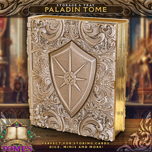 Paladin Tome - Perfect for cards, dice, and minis | Fates End | Fantasy | DnD | RPG | Roleplay Gaming | MTG Magic Card Box | Gamer Gift
