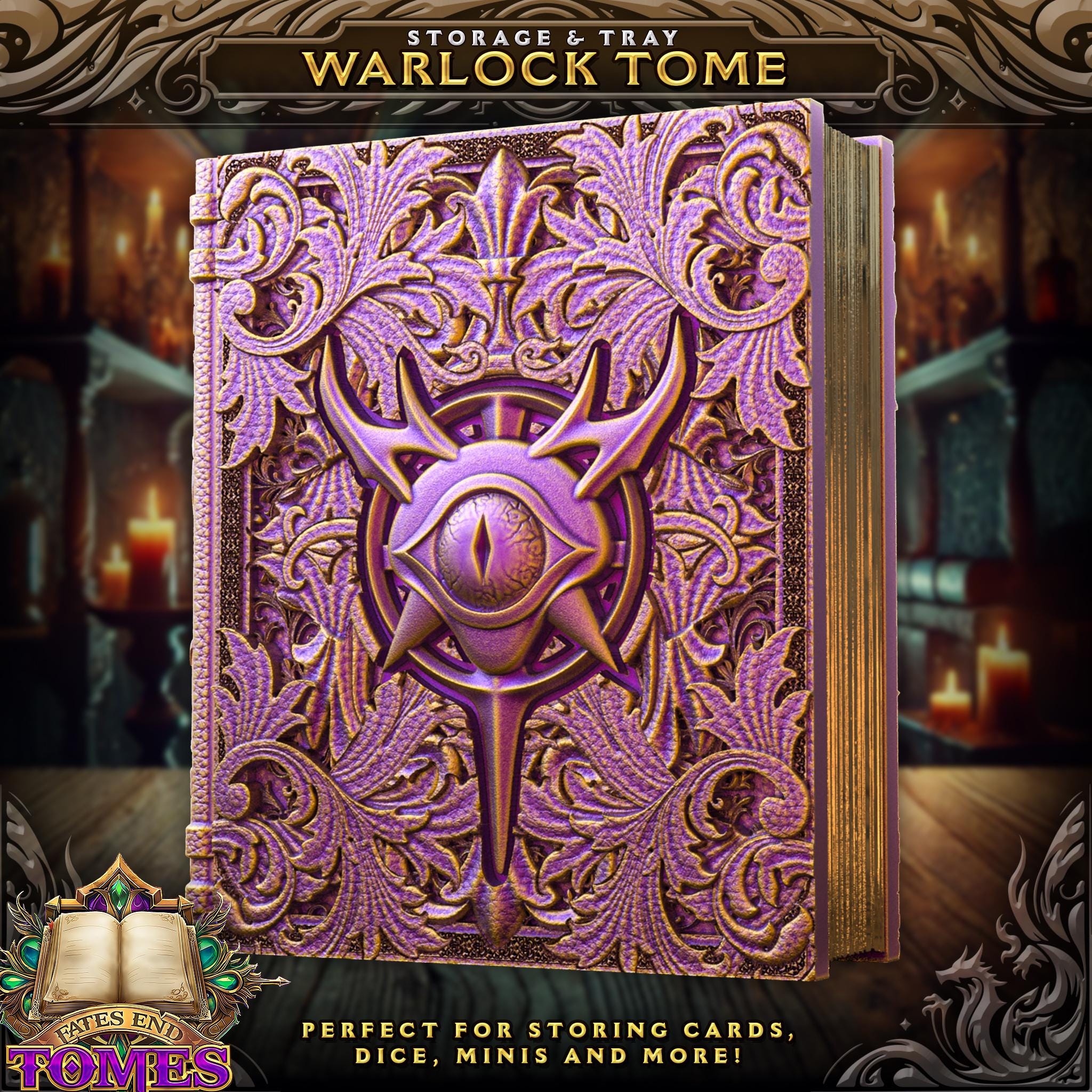 Warlock Tome - Perfect for cards, dice, and minis | Fates End | Fantasy | DnD | RPG | Roleplay Gaming | MTG Magic Card Box | Gamer Gift