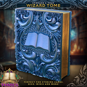 Wizard Tome - Perfect for cards, dice, and minis | Fates End | Fantasy | DnD | RPG | Roleplay Gaming | MTG Magic Card Box | Gamer Gift