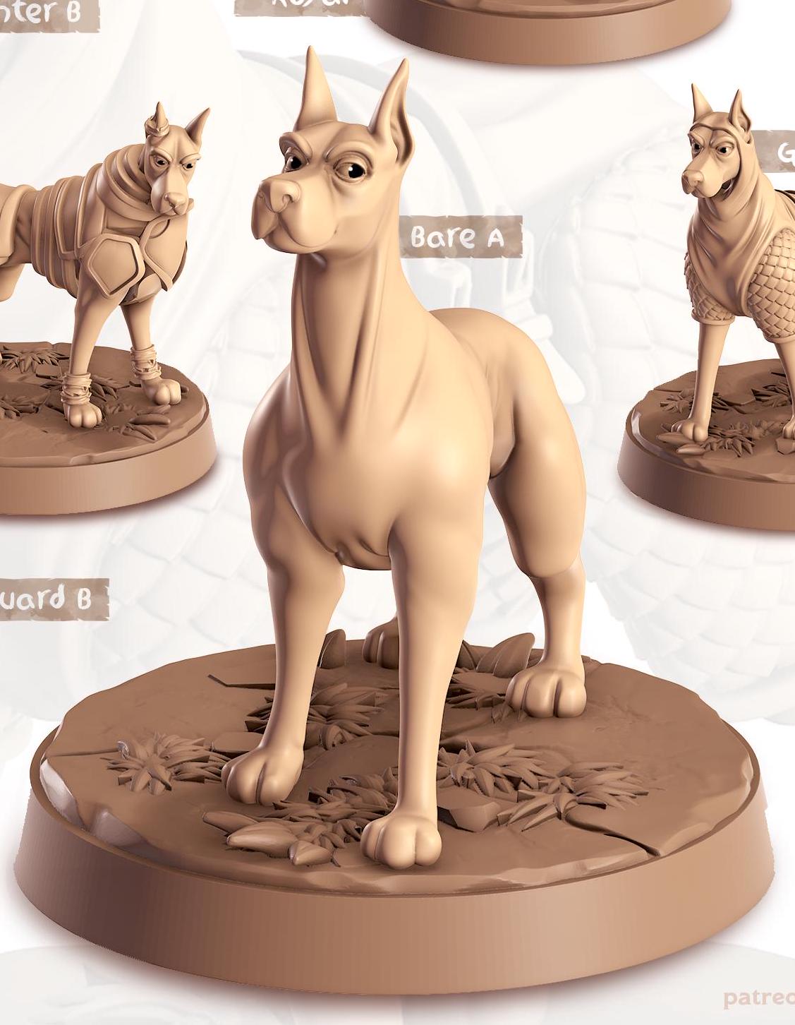 Dobermann Companion | Cast n Play | Companions | NPCs | RESIN | Fantasy | Horror | RPG | Gaming | Miniature | Character Pet Companion